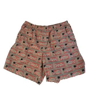 Columbia PFG Shorts XXL American Flag Shark Fishing Gear Mens Swim Trunks
